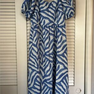 Time and Tru Blue and White Textured Dress